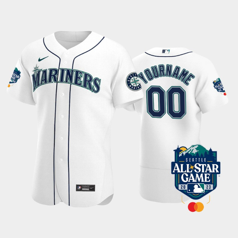 Drinkwearmerch 2023 All-Star Game Seattle Mariners 00 Custom White Jersey