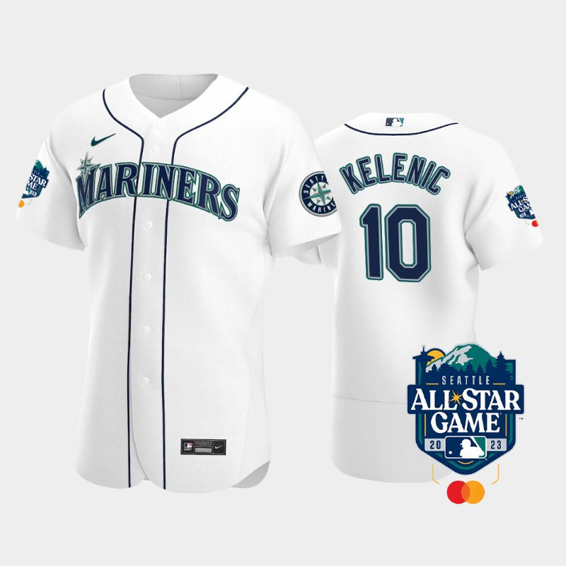 Drinkwearmerch 2023 All-Star Game Seattle Mariners 10 Jarred Kelenic White Jersey