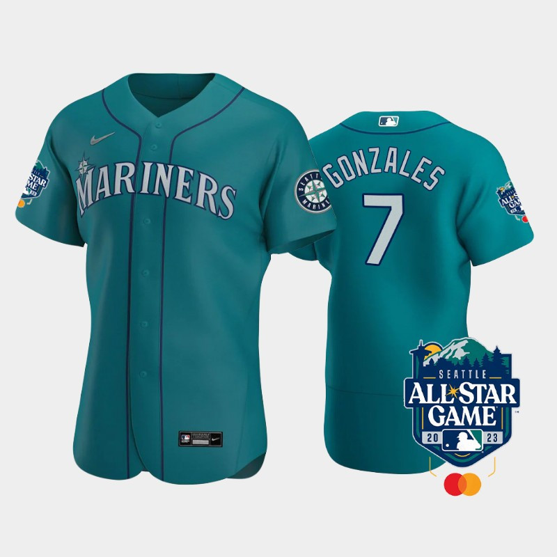Drinkwearmerch 2023 All-Star Game Seattle Mariners 7 Marco Gonzales Aqua Jersey