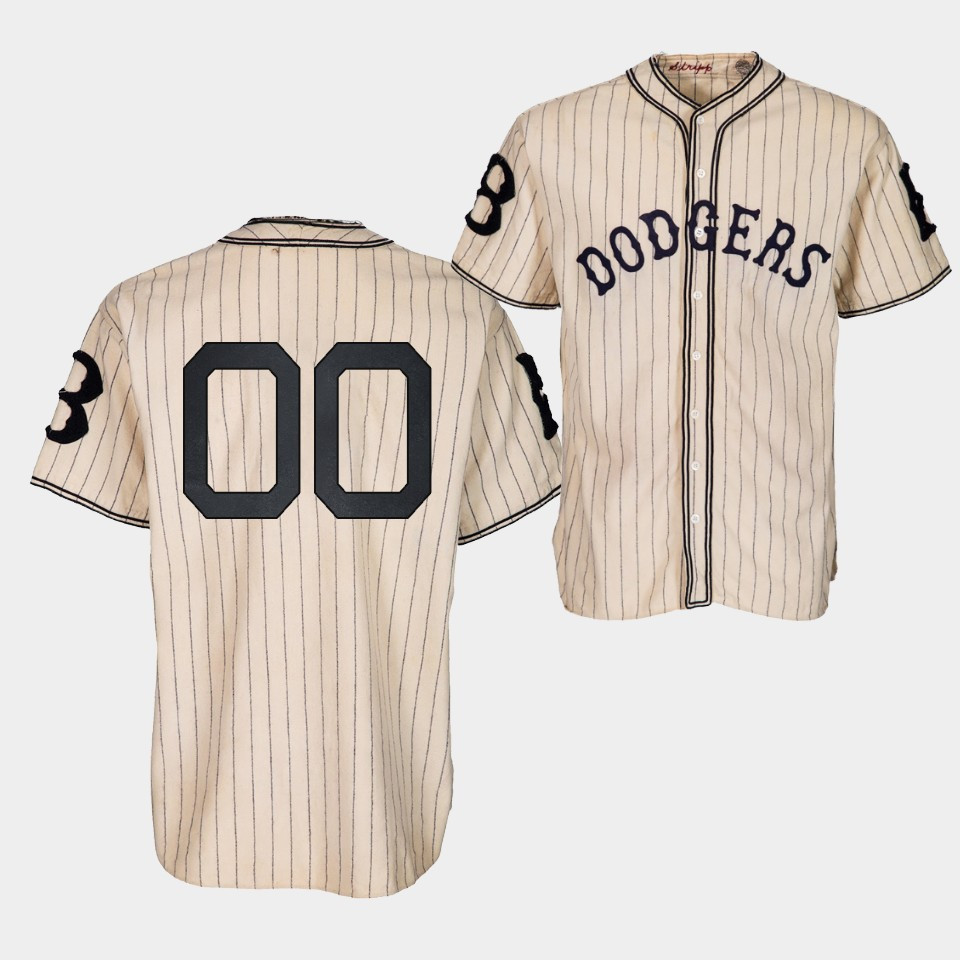 Drinkwearmerch Brooklyn Dodgers Custom 1933 Heritage 00 Gold Pinstripe Jersey