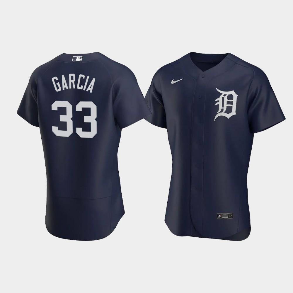 Drinkwearmerch Bryan Garcia 33 Detroit Tigers Team Logo Navy Alternate Jersey Jersey