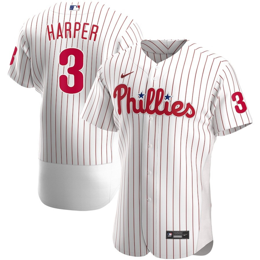 Drinkwearmerch Bryce Harper 3 Philadelphia Phillies Home Player Elite Jersey - White