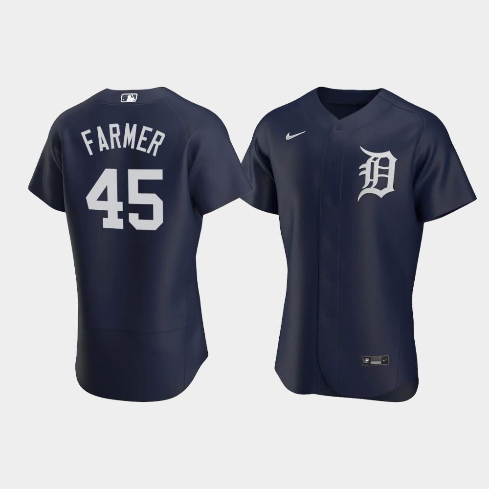 Drinkwearmerch Buck Farmer 45 Detroit Tigers Team Logo Navy Alternate Jersey Jersey