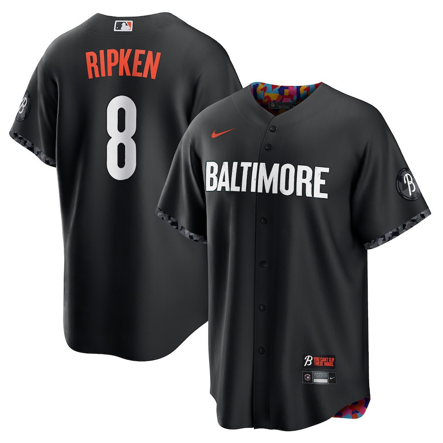 Drinkwearmerch Cal Ripken 8 Baltimore Orioles 2023 City Connect Men Jersey - Black