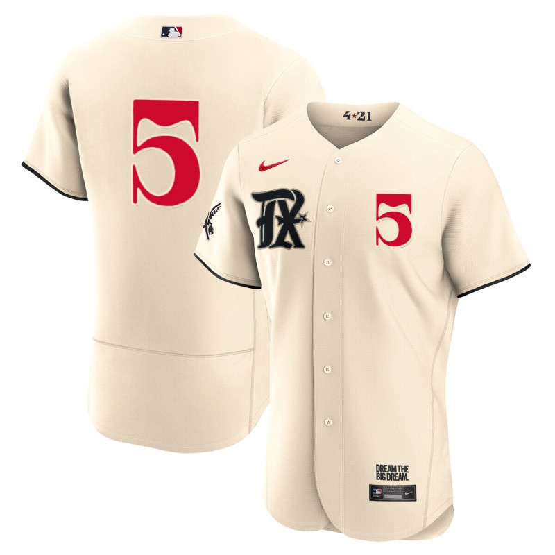 Drinkwearmerch Corey Seager 5 Texas Rangers 2023 City Connect Flex Base Elite Jersey - Cream