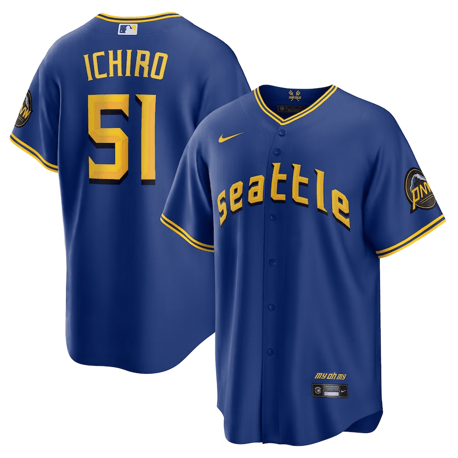 Drinkwearmerch Ichiro Suzuki 51 Seattle Mariners 2023 City Connect Game Jersey - Royal