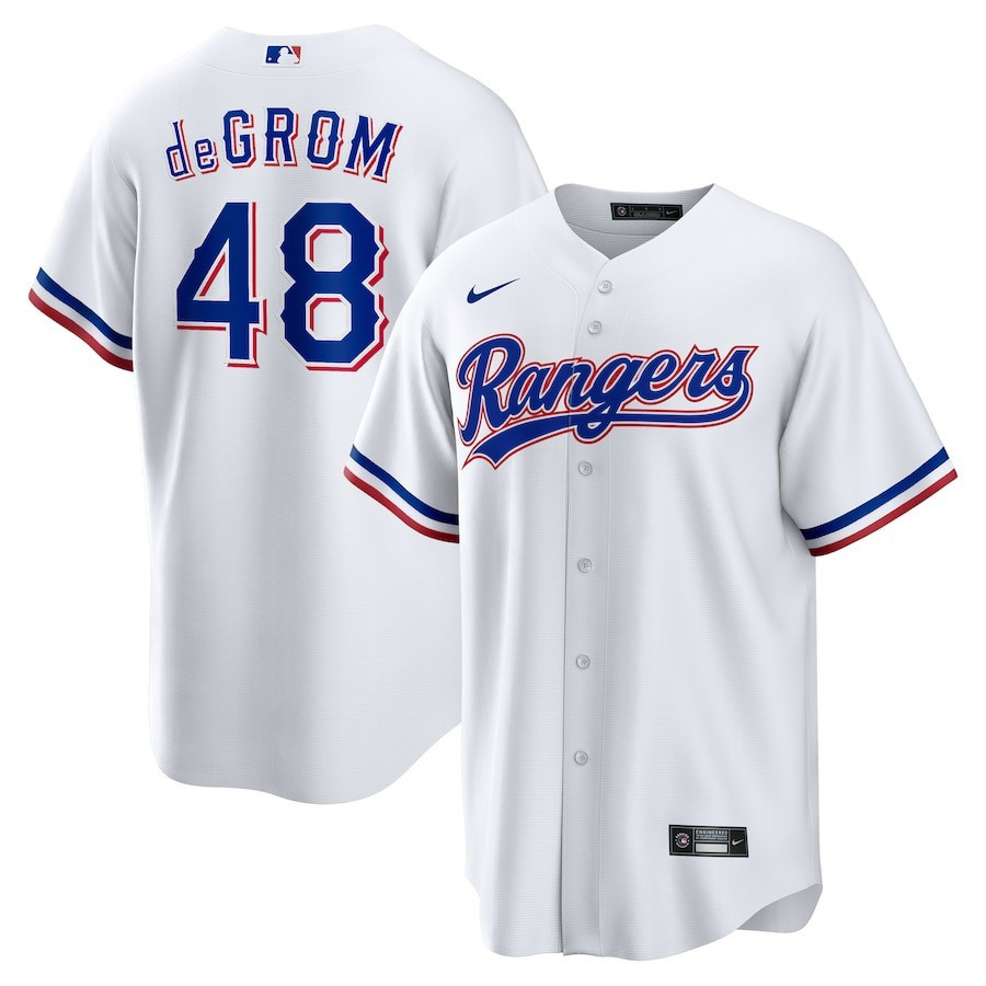Drinkwearmerch Jacob deGrom 48 Texas Rangers Home Player Jersey - White