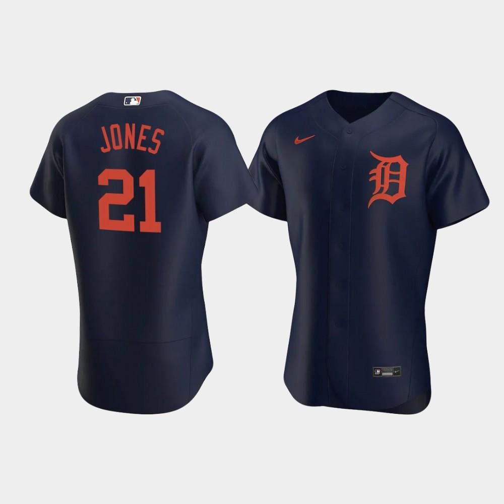 Drinkwearmerch JaCoby Jones 21 Detroit Tigers Navy Alternate Jersey Jersey