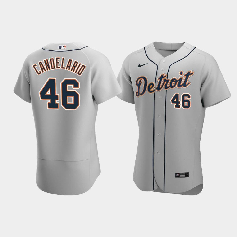 Drinkwearmerch Jeimer Candelario 46 Detroit Tigers Gray Road Jersey Jersey