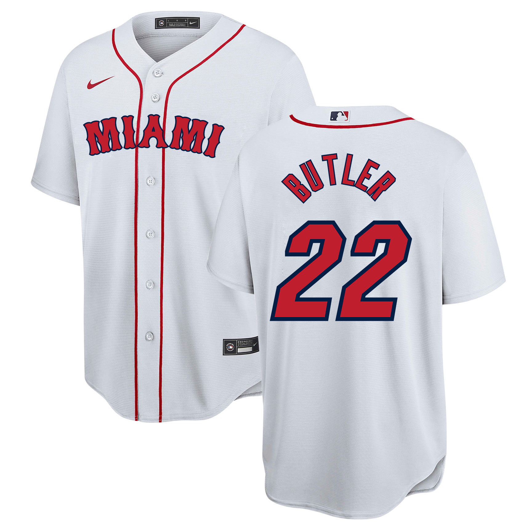 Drinkwearmerch Jimmy Butler 22 Miami Heat x Boston Red Sox Baseball Men Jersey - White