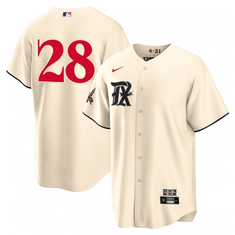 Drinkwearmerch Jonah Heim 28 Texas Rangers 2023 City Connect Cool Base Game Jersey - Cream