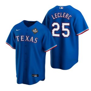Drinkwearmerch José Leclerc 25 Texas Rangers 2023 World Series Cool Base Stitched Baseball Jersey - Royal