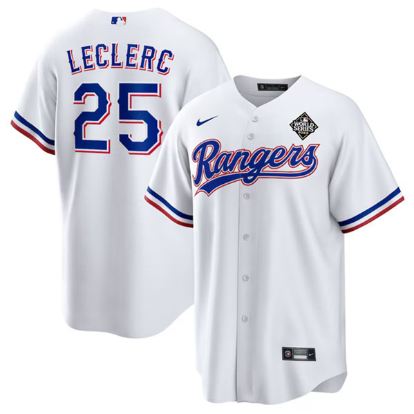 Drinkwearmerch José Leclerc 25 Texas Rangers 2023 World Series Stitched Baseball Jersey - White
