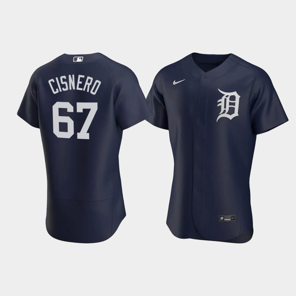 Drinkwearmerch Jose Cisnero 67 Detroit Tigers Team Logo Navy Alternate Jersey Jersey