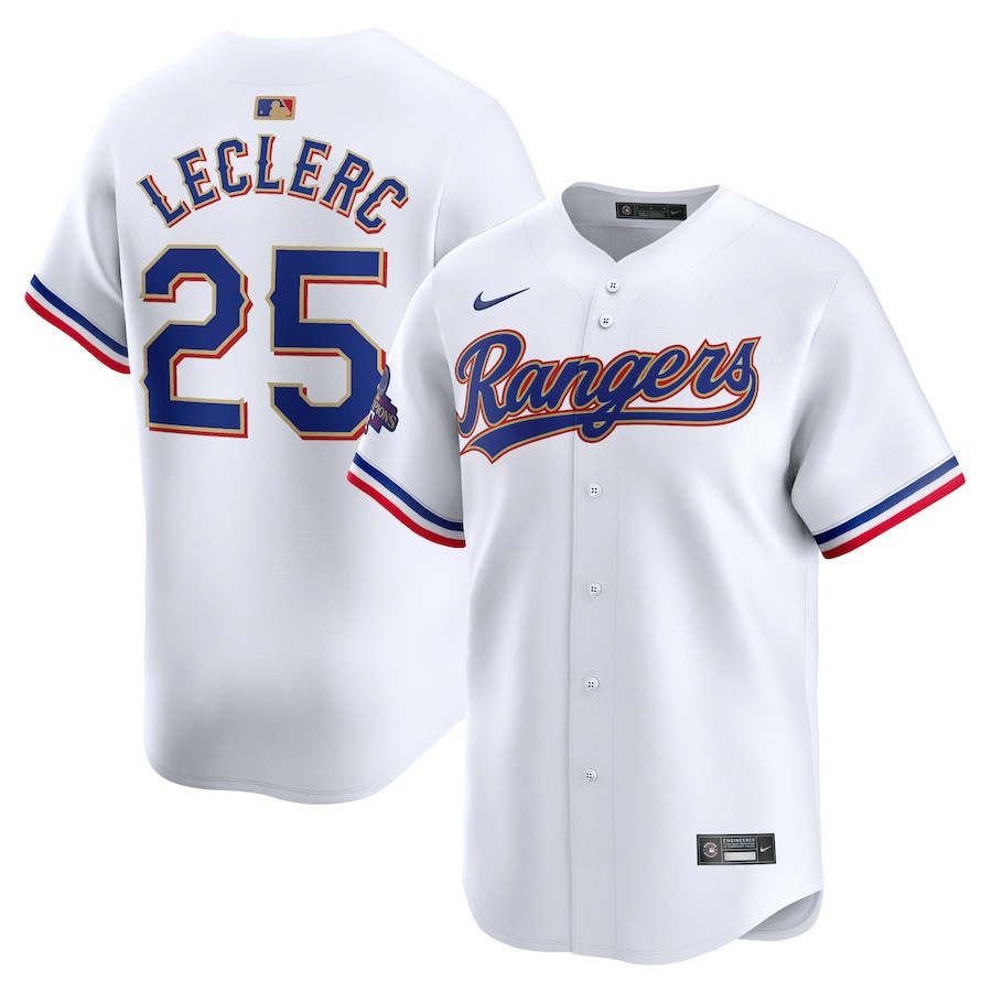 Drinkwearmerch Jose Leclerc 25 Texas Rangers 2024 Gold Collection Jersey - White