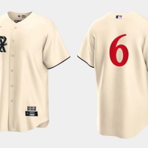 Drinkwearmerch Josh Jung 6 Texas Rangers 2023 City Connect Cool Base Game Jersey - Cream