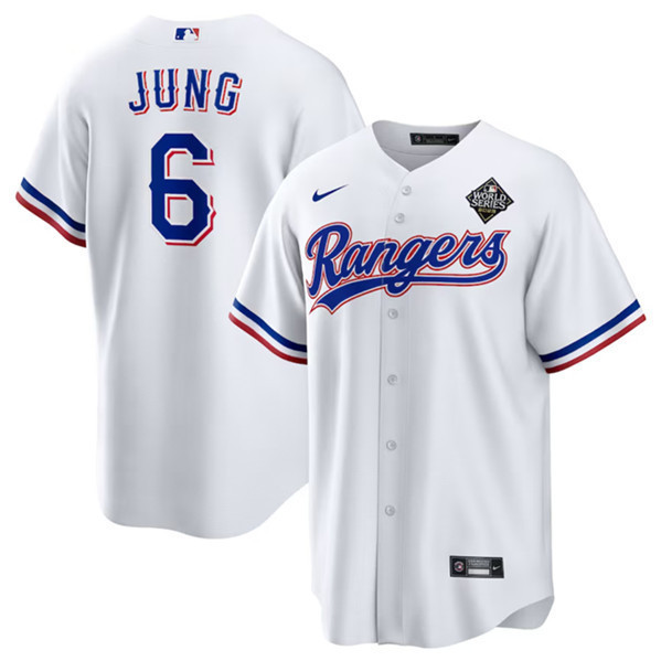 Drinkwearmerch Josh Jung 6 Texas Rangers 2023 World Series Stitched Baseball Jersey - White