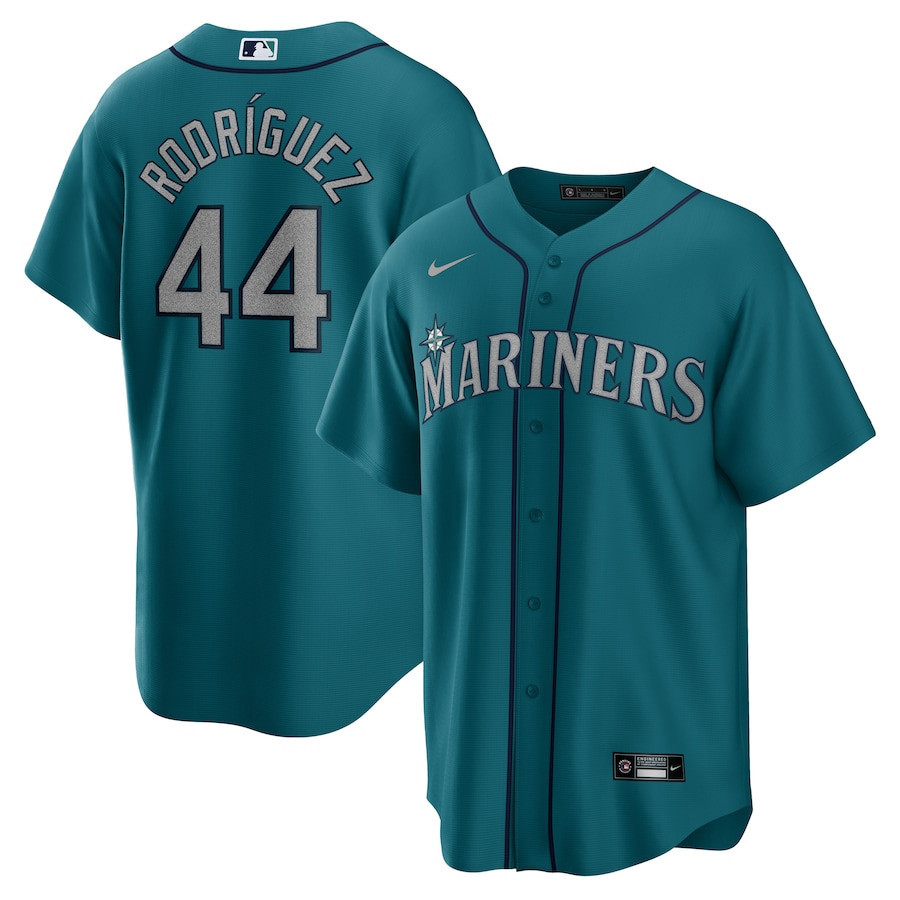 Drinkwearmerch Julio Rodriguez 44 Seattle Mariners Player Men Jersey - Aqua