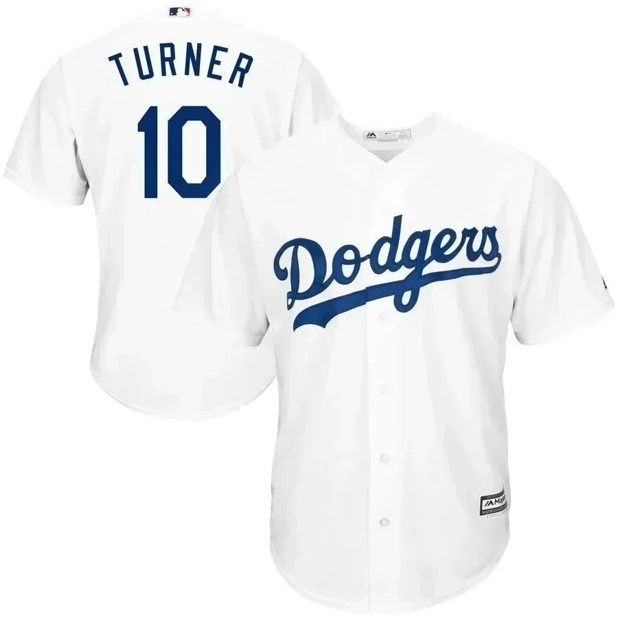 Drinkwearmerch Justin Turner Los Angeles Dodgers Official Cool Base Player Jersey - White