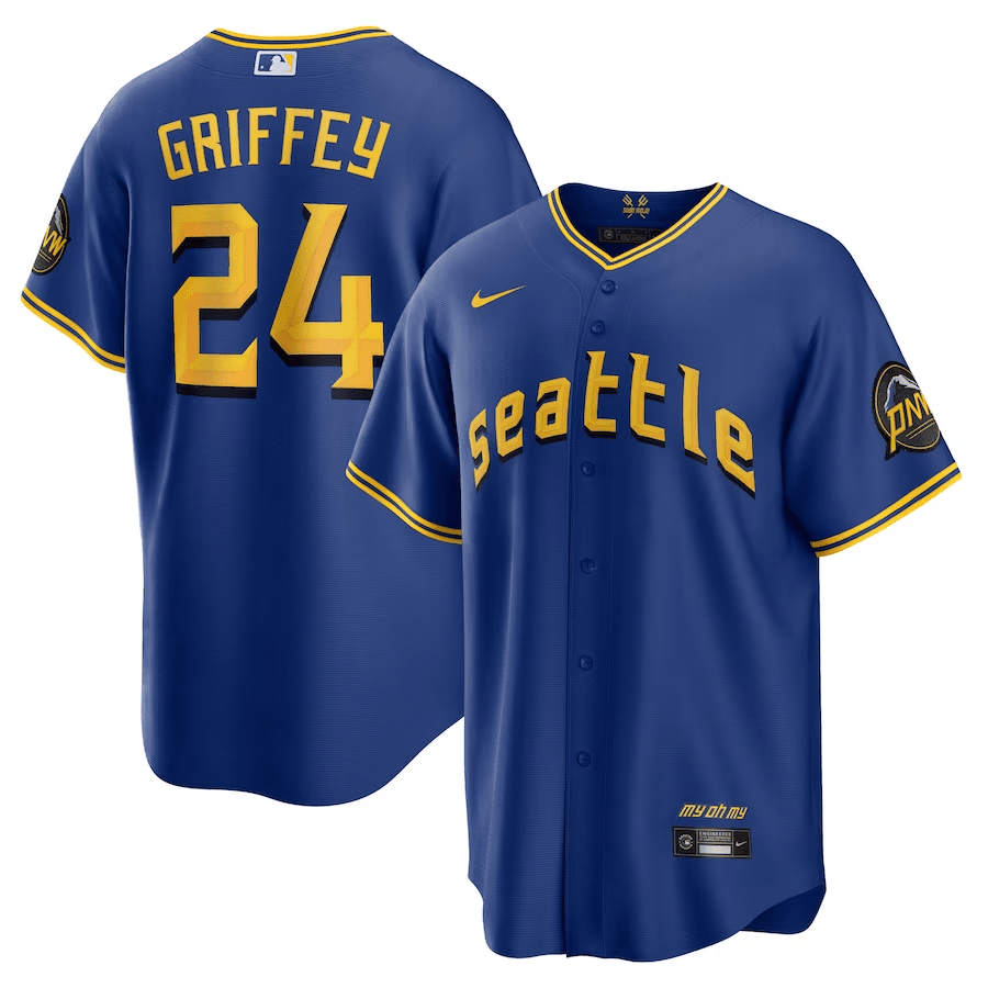 Drinkwearmerch Ken Griffey Jr. 24 Seattle Mariners 2023 City Connect Game Jersey - Royal