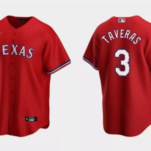 Drinkwearmerch Leody Taveras 3 Texas Rangers 2023 Alternate Cool Base Game Jersey - Red