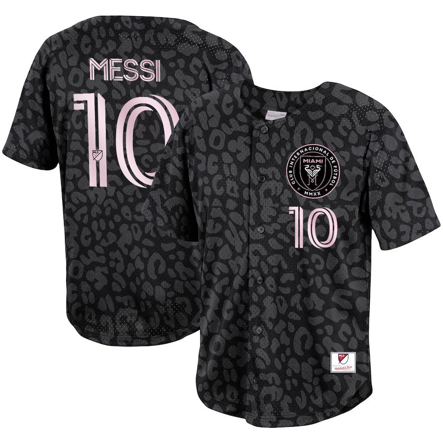 Drinkwearmerch Lionel Messi 10 Inter Miami FC Baseball Men Jersey - Pink Black