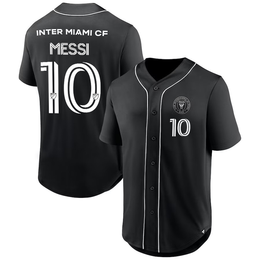 Drinkwearmerch Lionel Messi 10 Inter Miami FC Third Period Fashion Baseball Jersey - Black