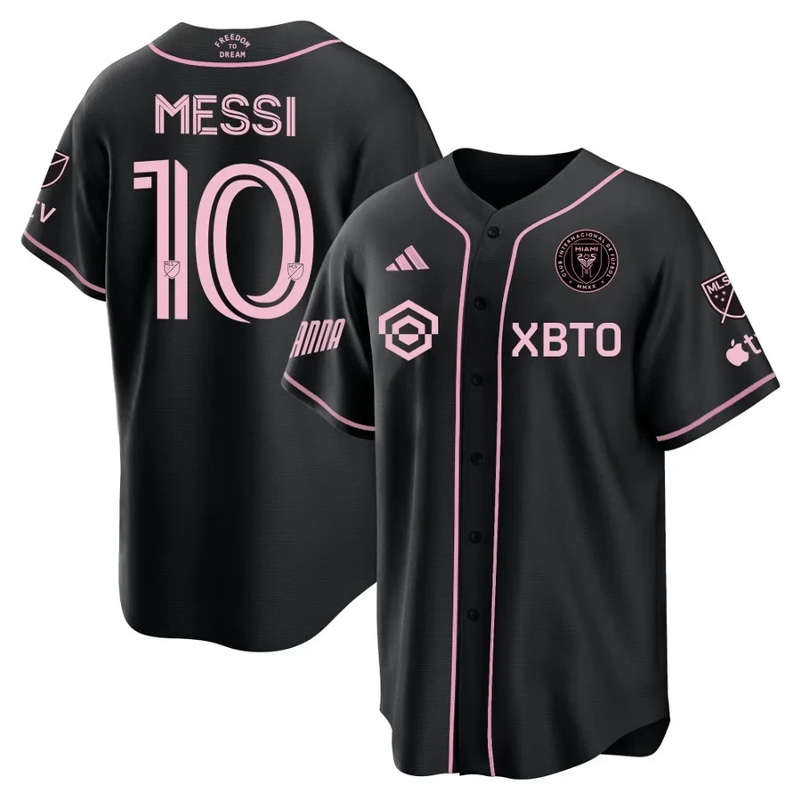 Drinkwearmerch Lionel Messi Inter Miami Baseball Cool Base Jersey - Stitched Men Jersey - Black