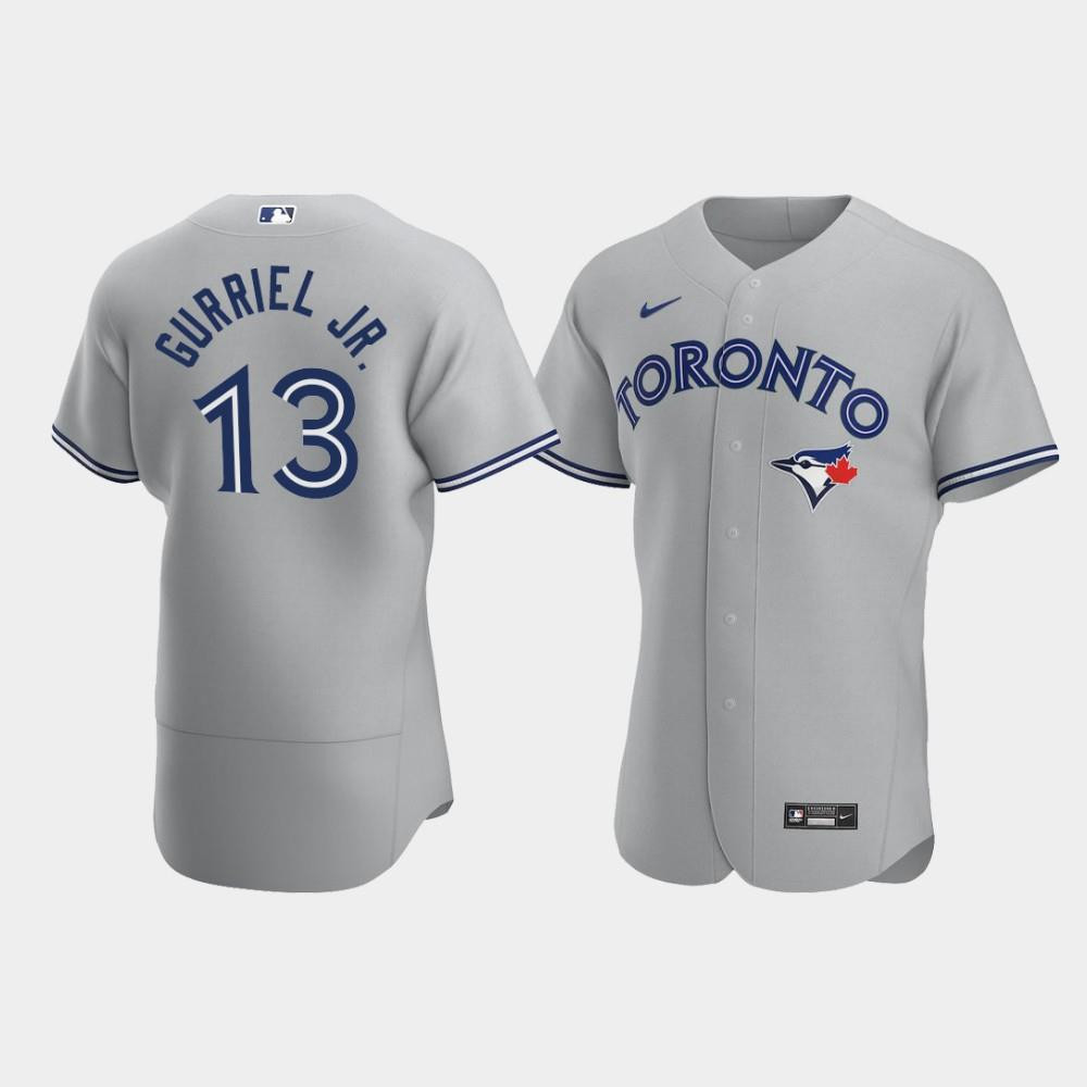 Drinkwearmerch Lourdes Gurriel Jr. 13 Toronto Blue Jays Gray Road Jersey Jersey
