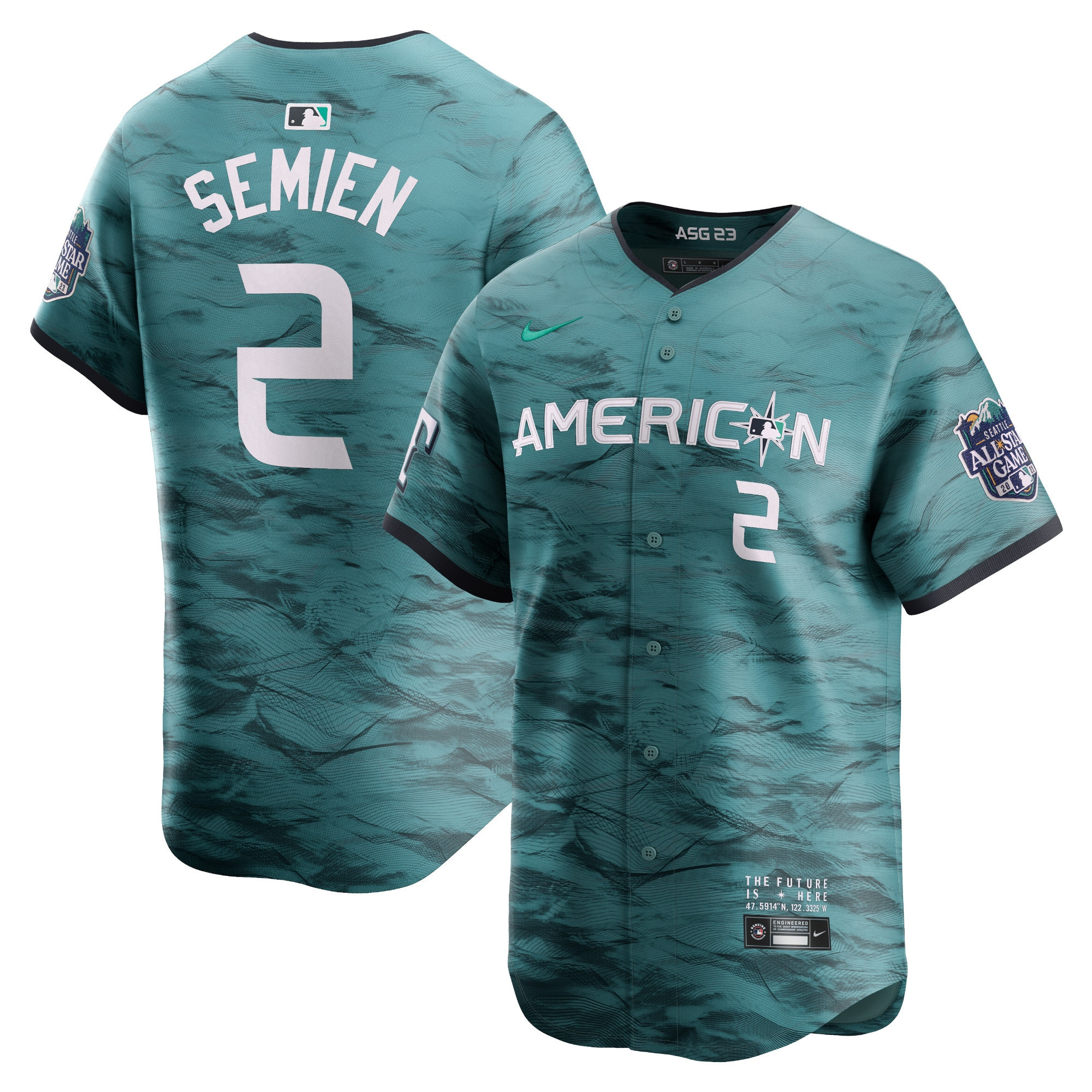 Drinkwearmerch Marcus Semien 2 American League 2023 MLB All-Star Game Jersey - Teal