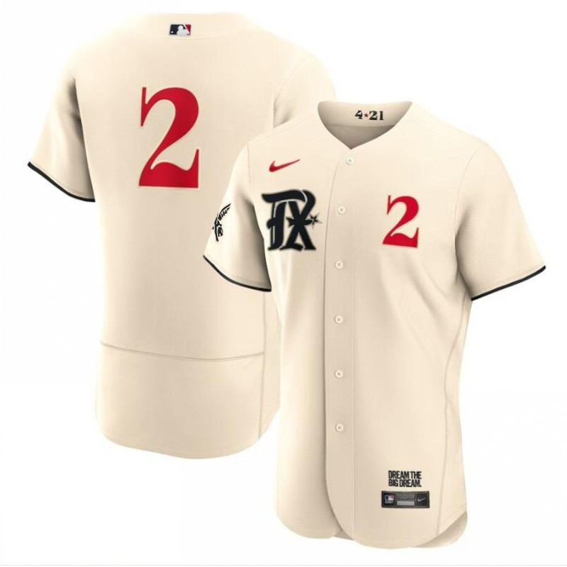 Drinkwearmerch Marcus Semien 2 Texas Rangers 2023 City Connect Flex Base Elite Jersey - Cream