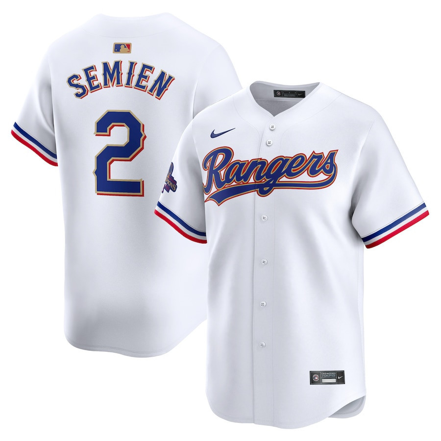 Drinkwearmerch Marcus Semien 2 Texas Rangers 2024 Gold Collection Jersey - White