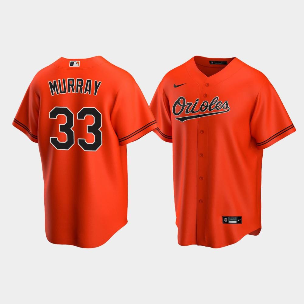 Drinkwearmerch Men's Baltimore Orioles 33 Eddie Murray Orange Alternate Jersey Jersey