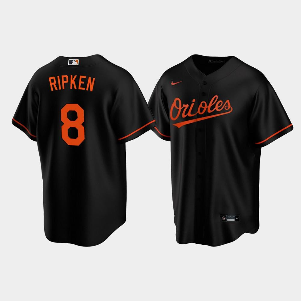 Drinkwearmerch Men's Baltimore Orioles 8 Cal Ripken Jr. Black Alternate Jersey Jersey