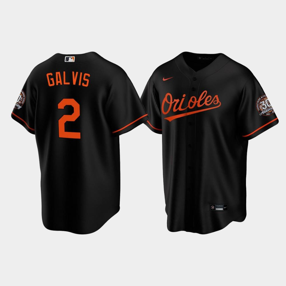 Drinkwearmerch Men's Baltimore Orioles Freddy Galvis 2 Alternate Black Jersey Jersey