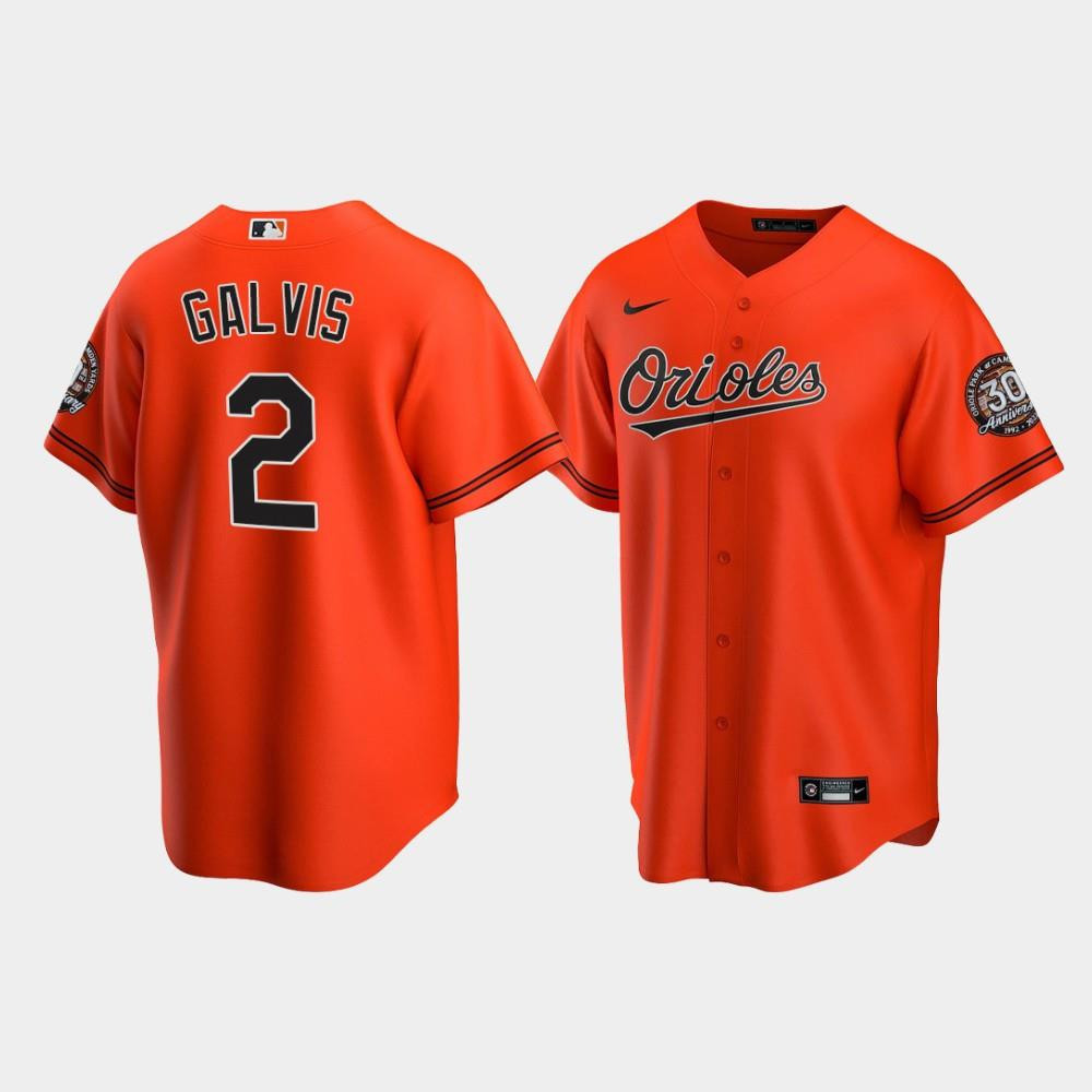 Drinkwearmerch Men's Baltimore Orioles Freddy Galvis 2 Alternate Team Orange Jersey MLB Jersey