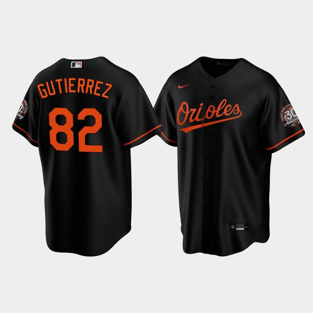 Drinkwearmerch Men's Baltimore Orioles Kelvin Gutierrez 82 Alternate Black Jersey MLB Jersey