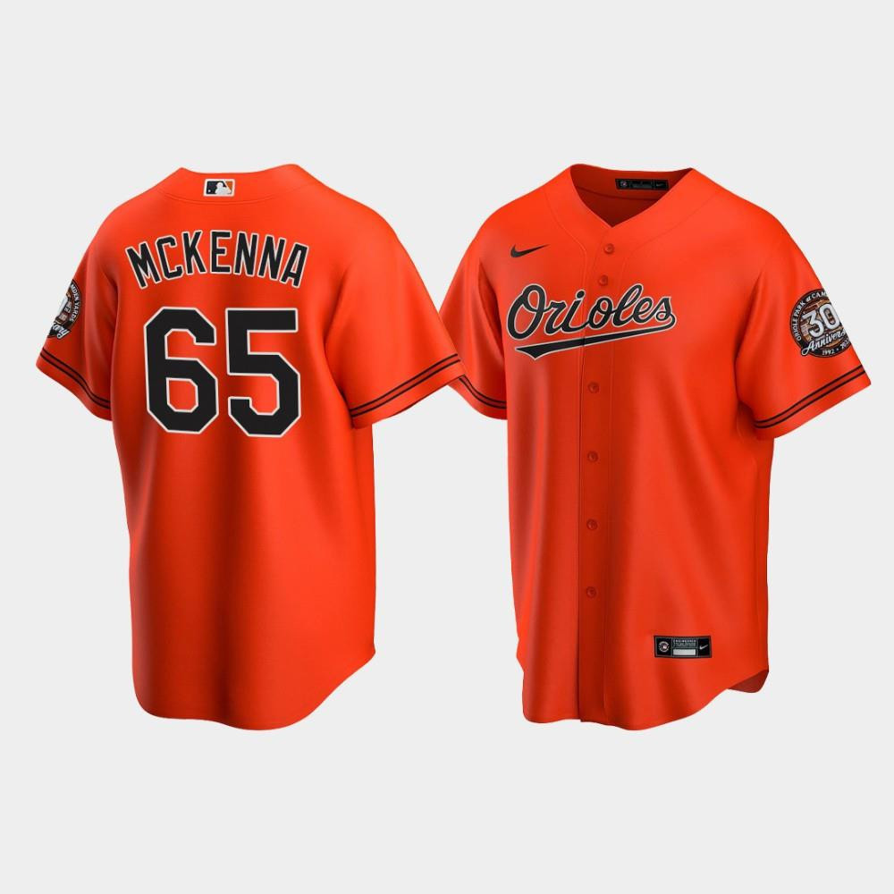 Drinkwearmerch Men's Baltimore Orioles Ryan McKenna 65 Alternate Team Orange Jersey Jersey
