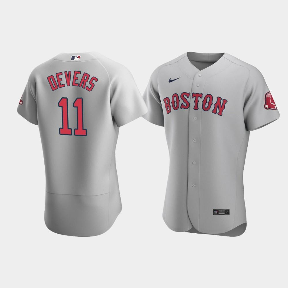 Drinkwearmerch Men's Boston Red Sox 11 Rafael Devers Gray Road Jersey Jersey