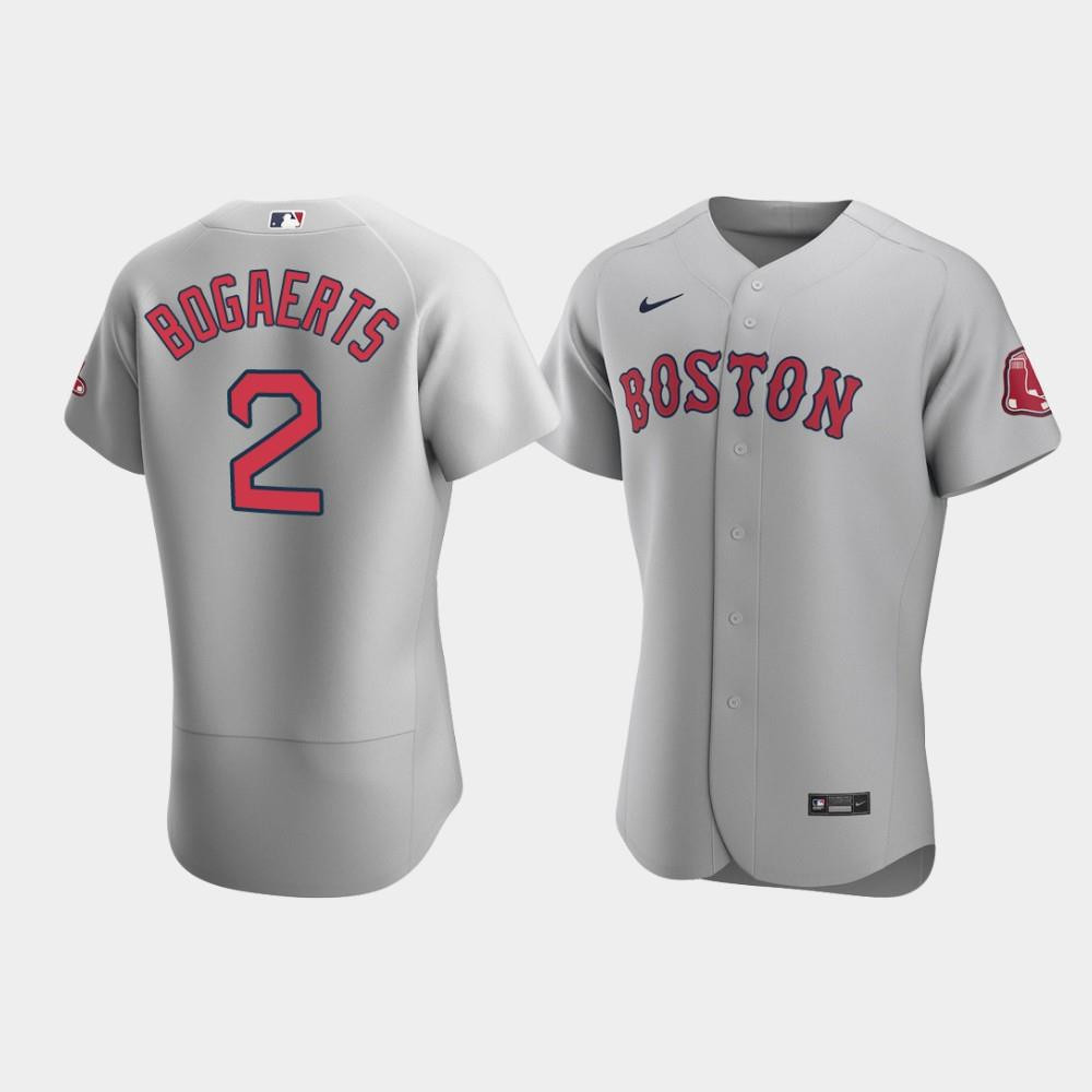 Drinkwearmerch Men's Boston Red Sox 2 Xander Bogaerts Gray Road Jersey Jersey