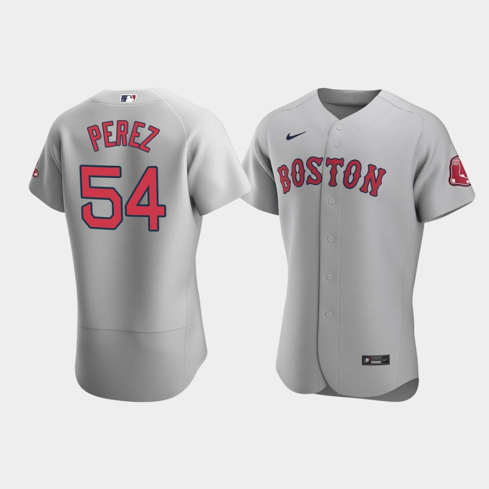 Drinkwearmerch Men's Boston Red Sox 54 Martin Perez Gray Road Jersey Jersey