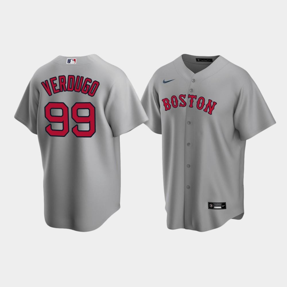 Drinkwearmerch Men's Boston Red Sox Alex Verdugo 99 Gray Road Jersey Jersey