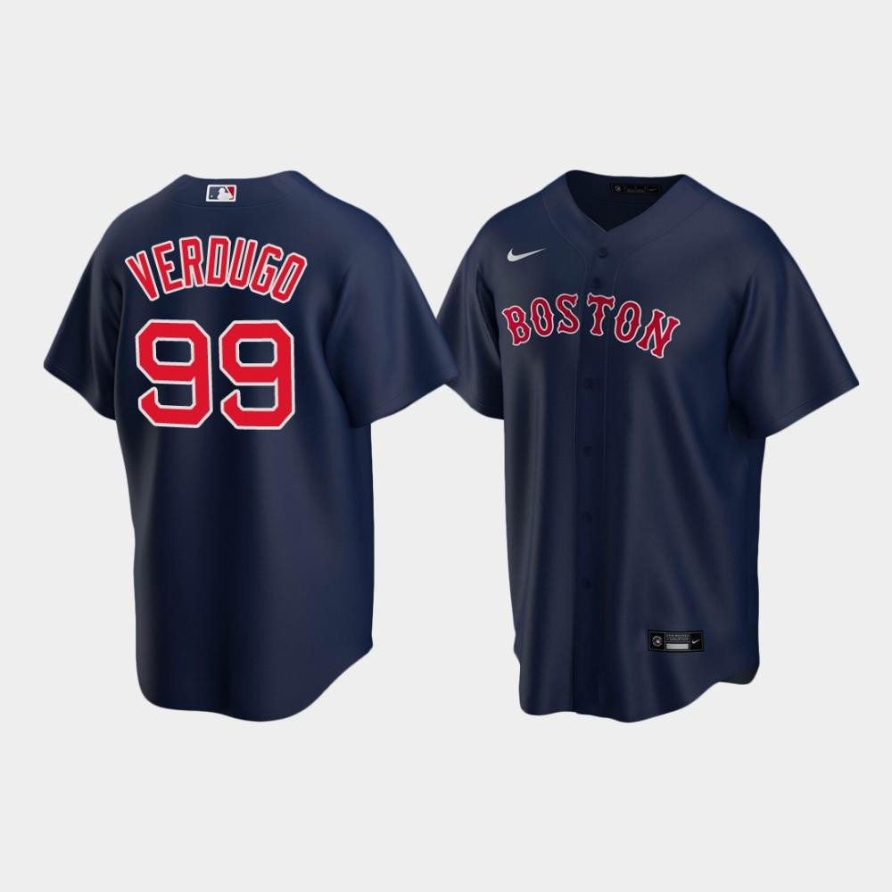 Drinkwearmerch Men's Boston Red Sox Alex Verdugo 99 Navy Alternate Jersey Jersey