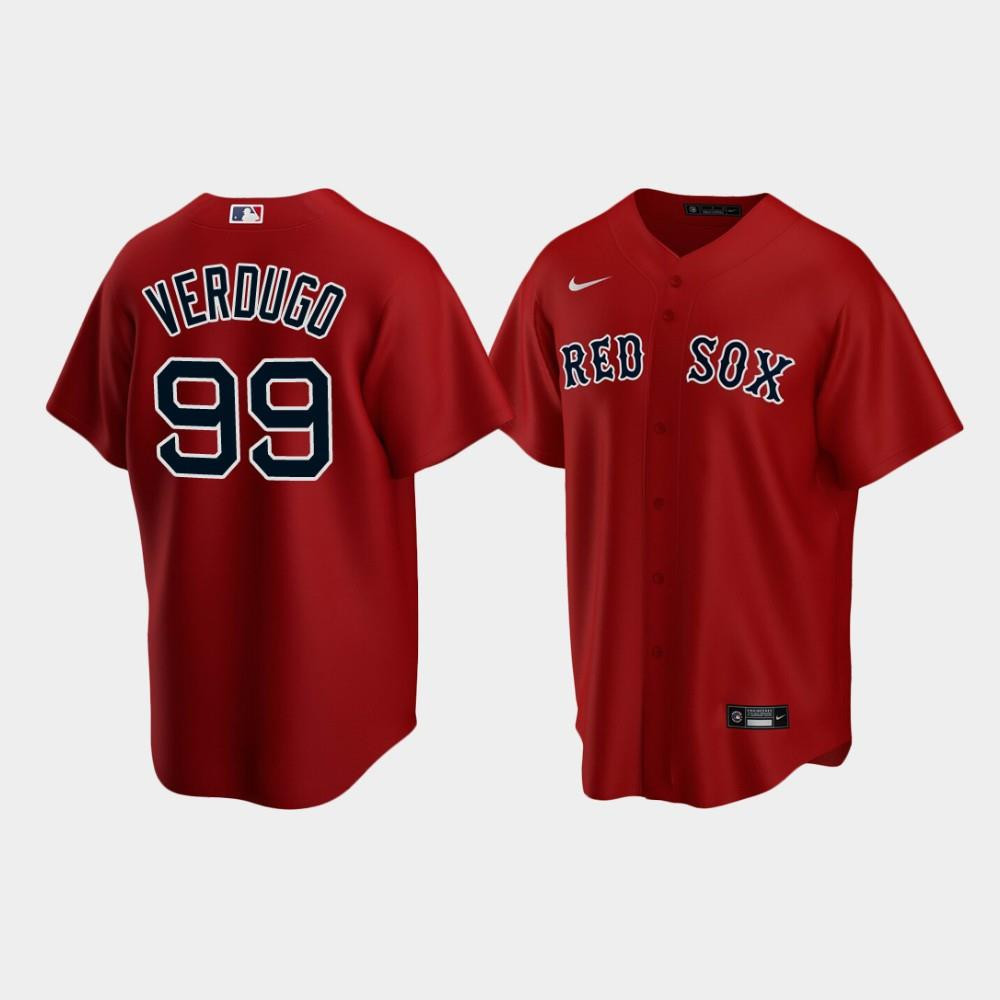 Drinkwearmerch Men's Boston Red Sox Alex Verdugo 99 Red Alternate Jersey Jersey