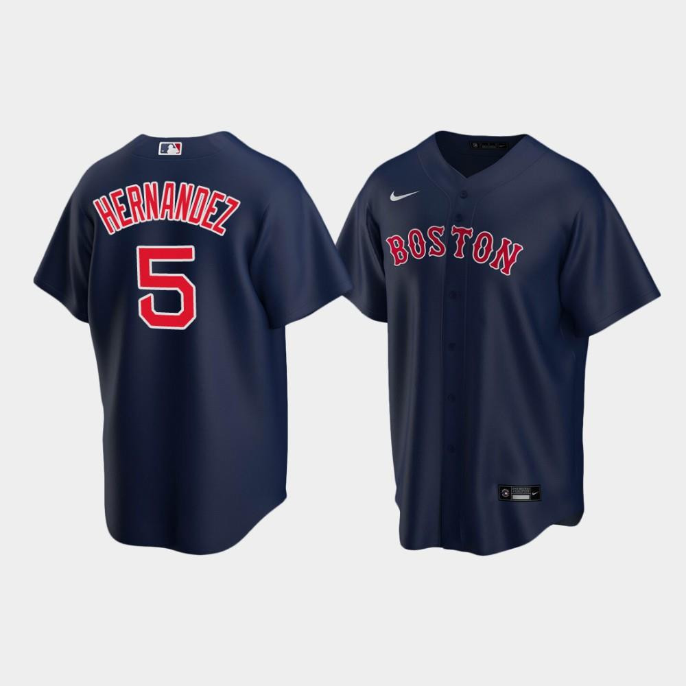 Drinkwearmerch Men's Boston Red Sox Enrique Hernandez 5 Navy Alternate Jersey Jersey