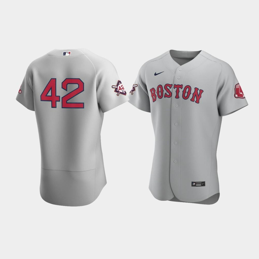 Drinkwearmerch Men's Boston Red Sox Gray 42 Jackie Robinson Day Jersey Jersey