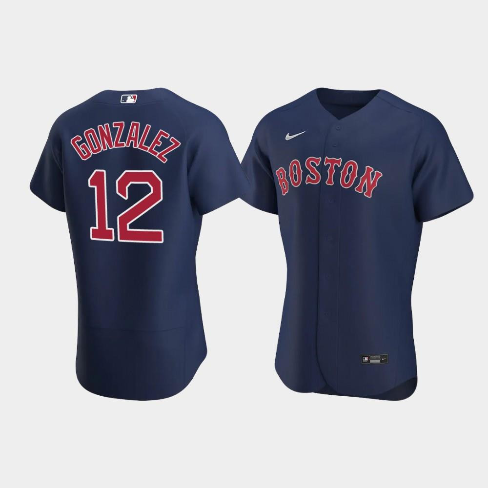 Drinkwearmerch Men's Boston Red Sox Marwin Gonzalez 12 Navy Alternate Jersey Jersey