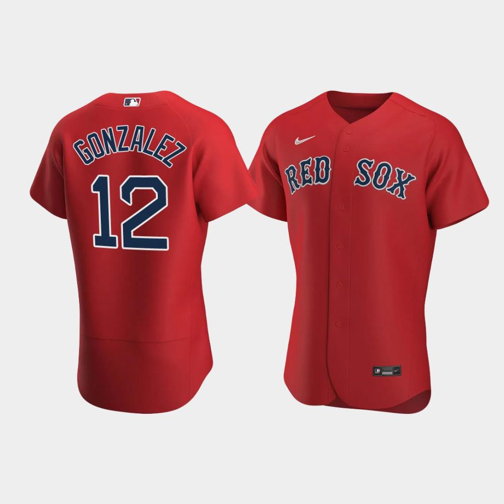 Drinkwearmerch Men's Boston Red Sox Marwin Gonzalez 12 Red Alternate Jersey Jersey
