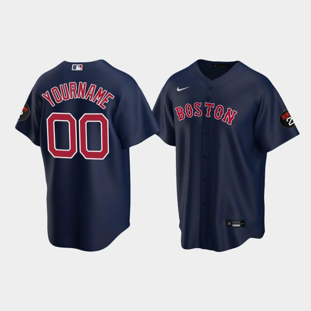 Drinkwearmerch Men's Boston Red Sox Navy Alternate Custom Jerry Remy Jersey Jersey