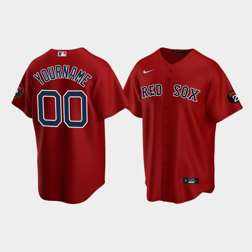 Drinkwearmerch Men's Boston Red Sox Red Alternate Custom Jerry Remy Jersey Jersey